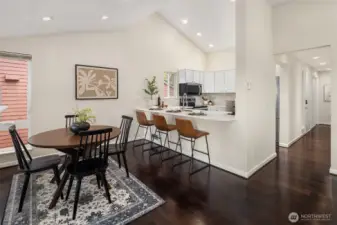 Vaulted Ceilings in Living and Dining rooms