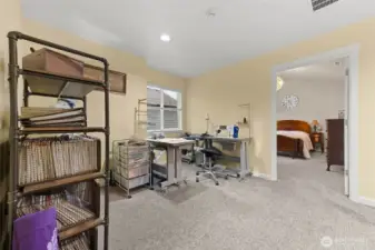Upstairs living area with updated electrical outlets for sensitive technology