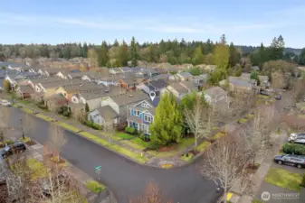 Overhead View of neighborhood with parks and common areas