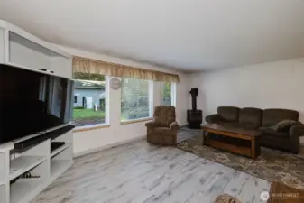 Living room with builtin entertainment