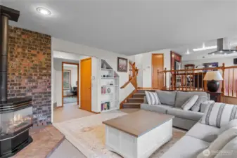 From the great room to the lower level bedroom.  Perfect for guests or work from home