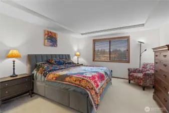 Primary bedroom with ensuite bath!  Architectural ceiling details.