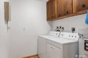 Large utility room off the kitchen can double as a pantry.