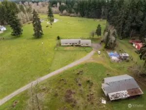 Aerial of Main Home and Detached Garage