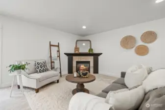 Inviting great room exudes comfort with a cozy gas fireplace