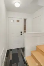 Ground floor entry with large coat closet