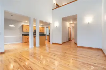 Family room looking toward kitchen