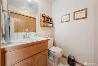 Downstairs powder room/laundry room