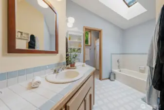 Bright and spacious primary bathroom