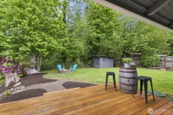 Expansive deck just off the kitchen, perfect for outdoor dining and entertaining.