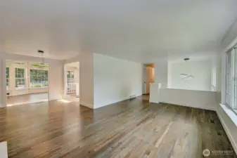 Living room leads into dining room