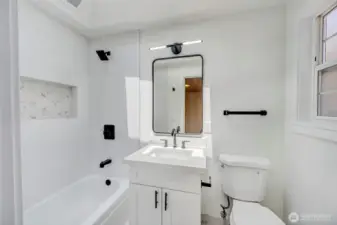Bathroom connected to master bedroom