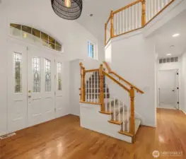 Grand two story foyer.