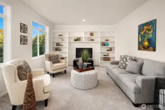 Daylight basement lower level with high ceilings makes a fabulous rec room and also lives like a separate  apartment with guest suite, living and dining areas, and a den. It’s the perfect MIL layout.
