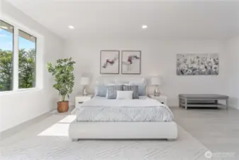 Spacious upper-level primary bedroom