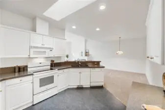Skylight in the kitchen provides extra natural lighting