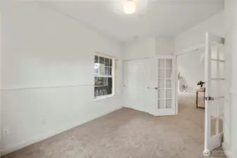 french doors compliment the office/3rd bedroom