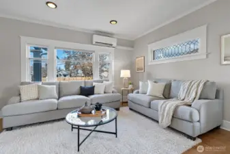 Ductless heating/cooling - 2 units on the main level, 1 unit on upper level - you'll always be comfortable.
