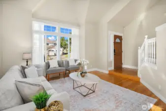 View of living room from the dining area.