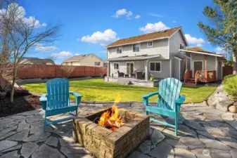View from firepit looking back to the home.