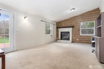 Bonus room with gas fireplace
