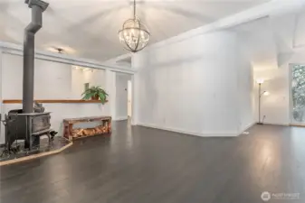 Extra living area with wood burning stove