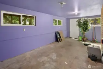 Workshop/craft room in converted garage