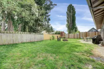 Fully fenced backyard.