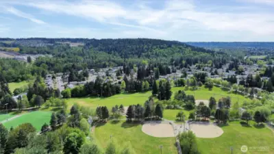 Drone footage of Game Farm Park and Community