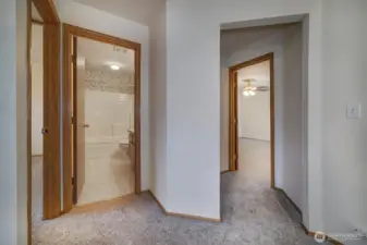 Entry to secondary bath and Primary suite.