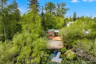 Secluded lot with private dock.