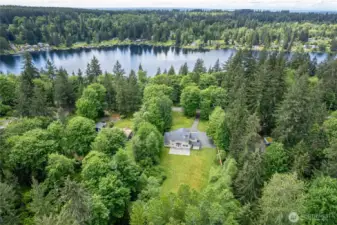 Winter brings lovely views of the lake while summer brings easy access to lake activities and boat ramp.  Lake is stocked with trout and bass.