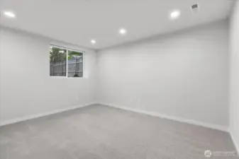 Smaller basement bonus room formerly used as a home gym