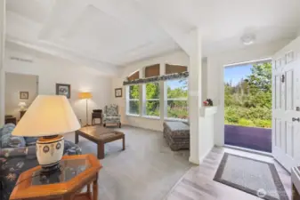 Bright & Cheery!  Front living room for greeting guests or the morning sun.