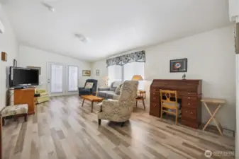 Lots of room to keep TV separate from a reading area.