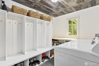 The perfect drop zone for everyone's things, plus room to fold laundry while you look out to your backyard.