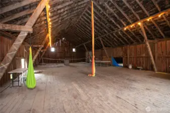 Incredible open space in the second floor of the barn.
