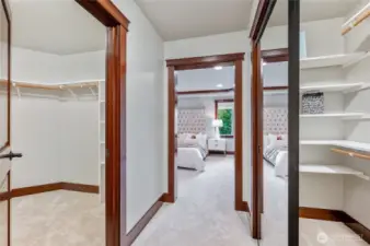 2 closets (one walk-in) on either side