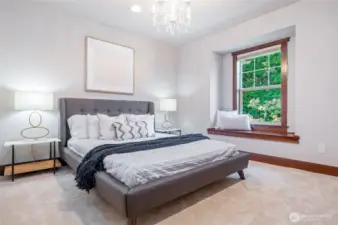 Bedroom with window seating
