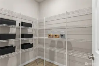 Organization dream in spacious pantry. Photo's are for representational purposes only. Colors and finishes may differ.