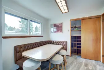 Cool retro dining nook, a great place to gather