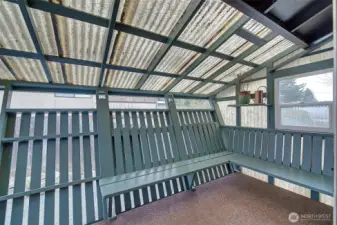 Nice, covered, outdoor decking, great place for a BBQ