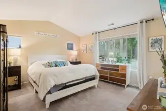 Primary with vaulted ceiling