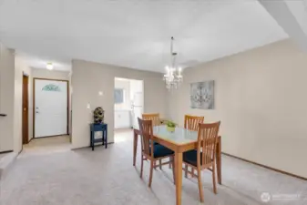 view from LR into dining area