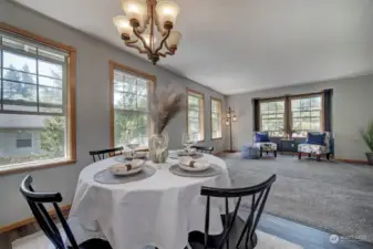 Utilize this space as a eat-in or dress it up with a formal table and hutch.