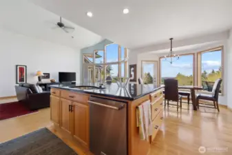 Beautiful views in this well planned kitchen design.