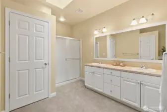 Double vanity primary bathroom