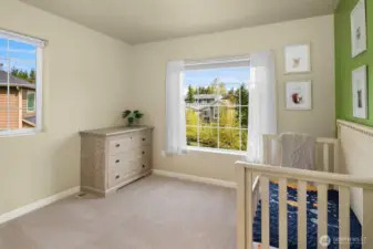 One of 3 bedrooms on the upper level.