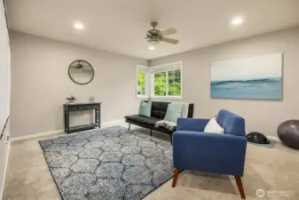 Oversized bonus room upstairs with access to a large storage closet or conversion to a playroom or art studio.