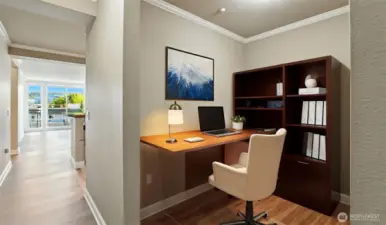 Office virtually staged.